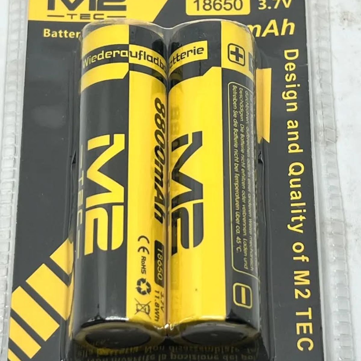 GENERICO - Pack 2 Batería M2-Tec 18650 Recargable 3.7 V 8800mah