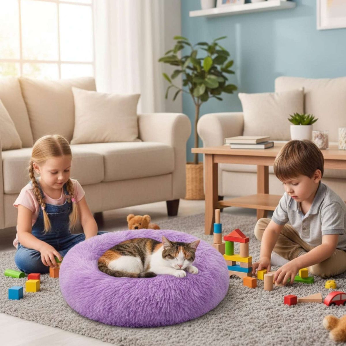 GENERICO - Cama Acolchada de Alta Densidad para tus mascotas 100 cm