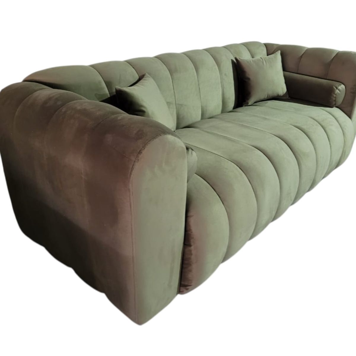 GENERICO - Sofa Martins 2 mts, felpa Verde musgo
