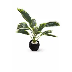 GENERICO - Planta artificial 43cm verde mas macetero negro