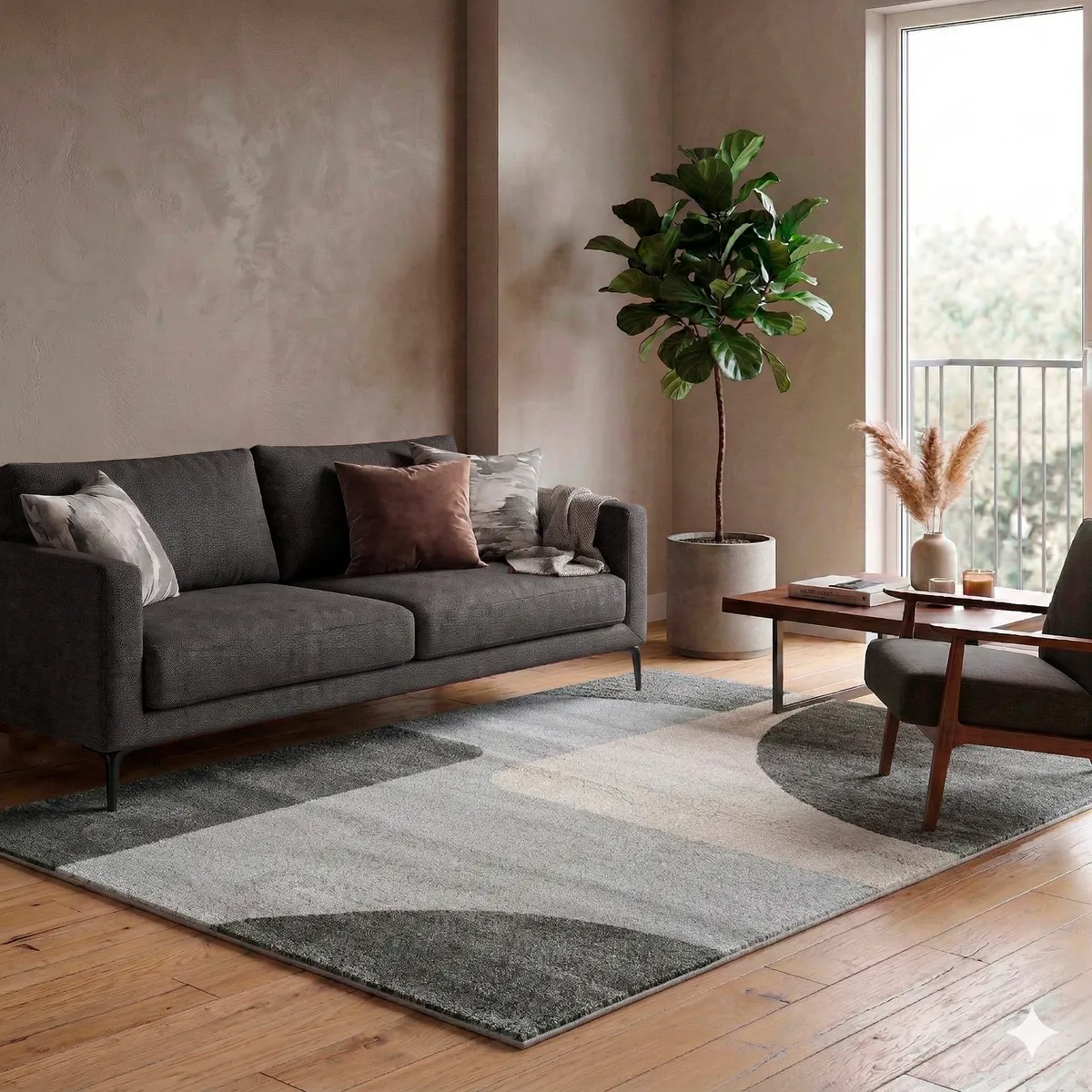 DIB - Alfombra Access 133X190 66201 Gris Negro