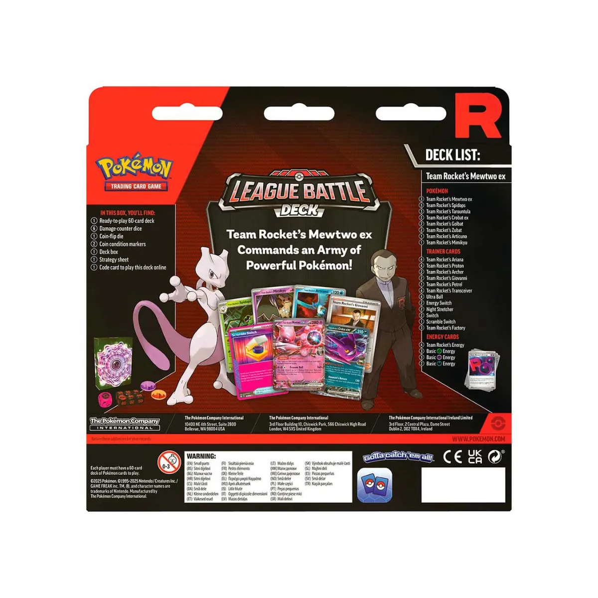 POKEMON - POKEMON TEAM ROCKET MEWTWO EX LEAGUE BATTLE DECK INGLES