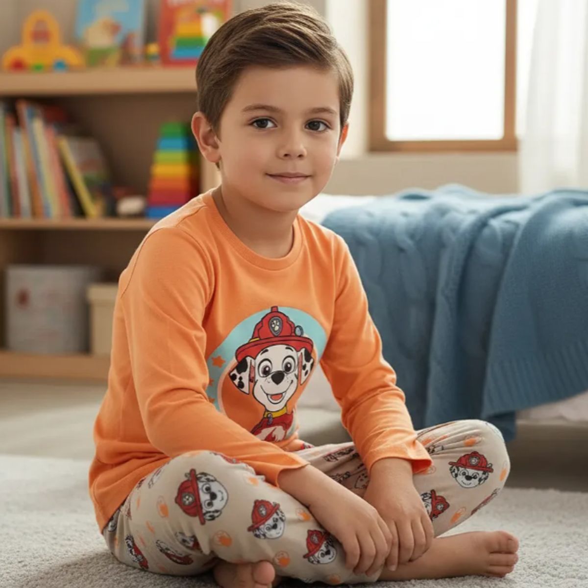 PAW PATROL - Pijama Largo Niño Naranjo Paw Patrol