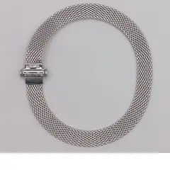 GENERICO - KRN FLAT CA2 Pulsera de Plata Malla Rodio Broche Cassete UNISEX
