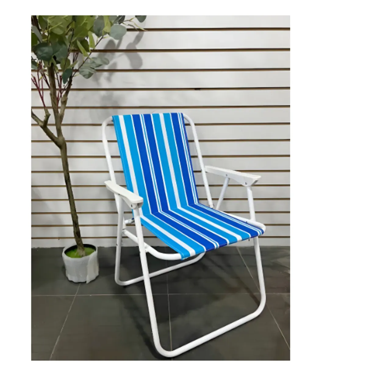 GENERICO - Silla Playa Plegable Celeste 120kg Metal Poliéster