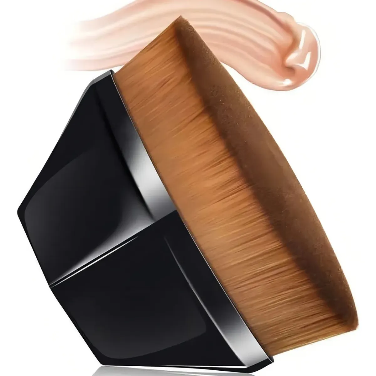 GENERICO - Brocha Cepillo Ovalada Para Aplicar Maquillaje  Base Color Negro BELUG