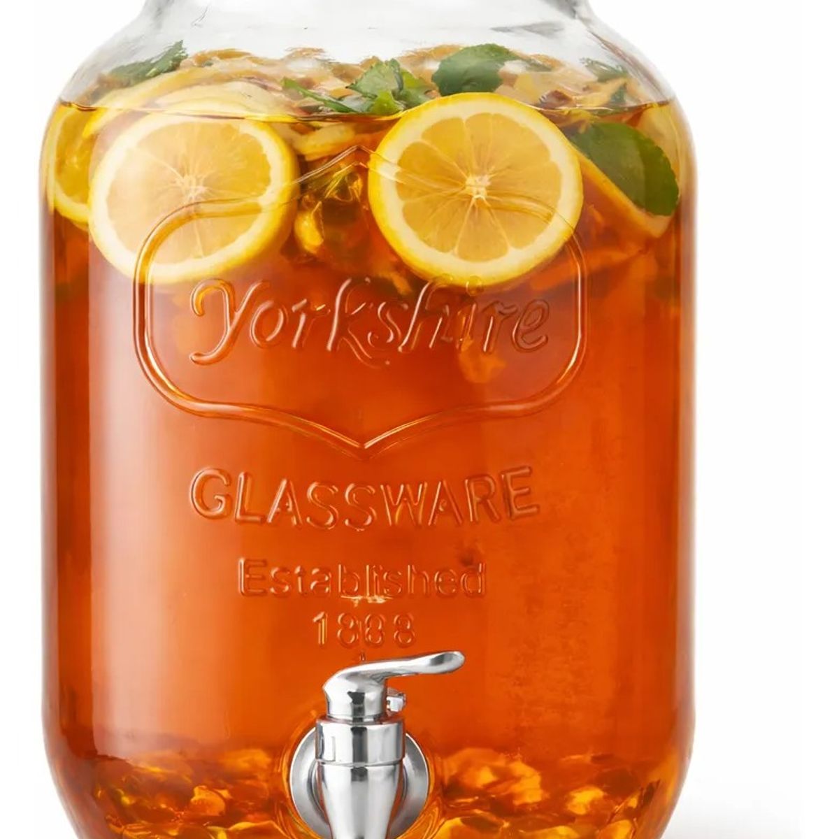 GENERICO - x2 Dispensador Frasco Jugo Agua Bebidas Fiestas Vidrio Hogar 5l.