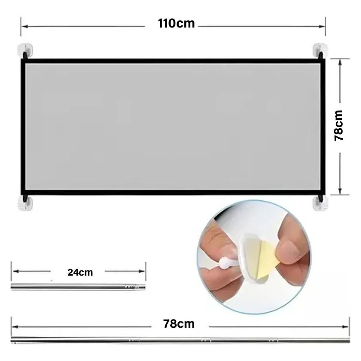 GENERICO - x2 Puerta De Seguridad Plegable Magica Malla Para Mascotas Negro 619
