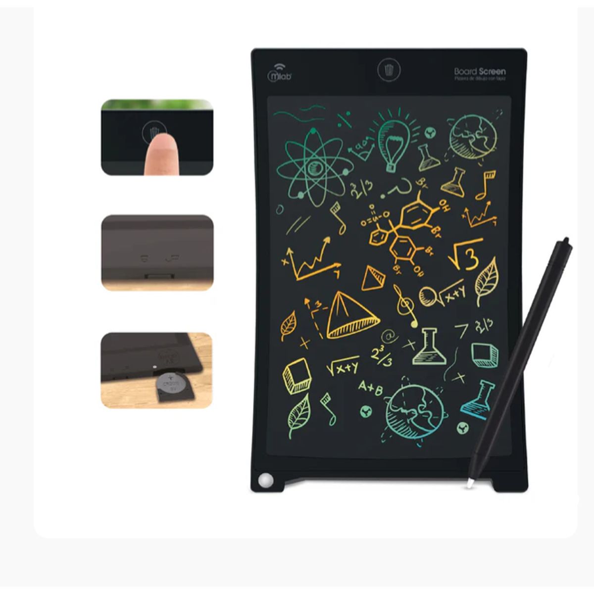 MLAB - Pizarra Mágica Mlab Modelo 9582 Para Dibujo Y Escritura