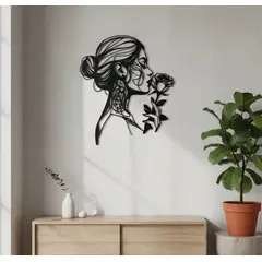 GENERICO - Decoración para muro mujer impreso en 3D color negro 34cm
