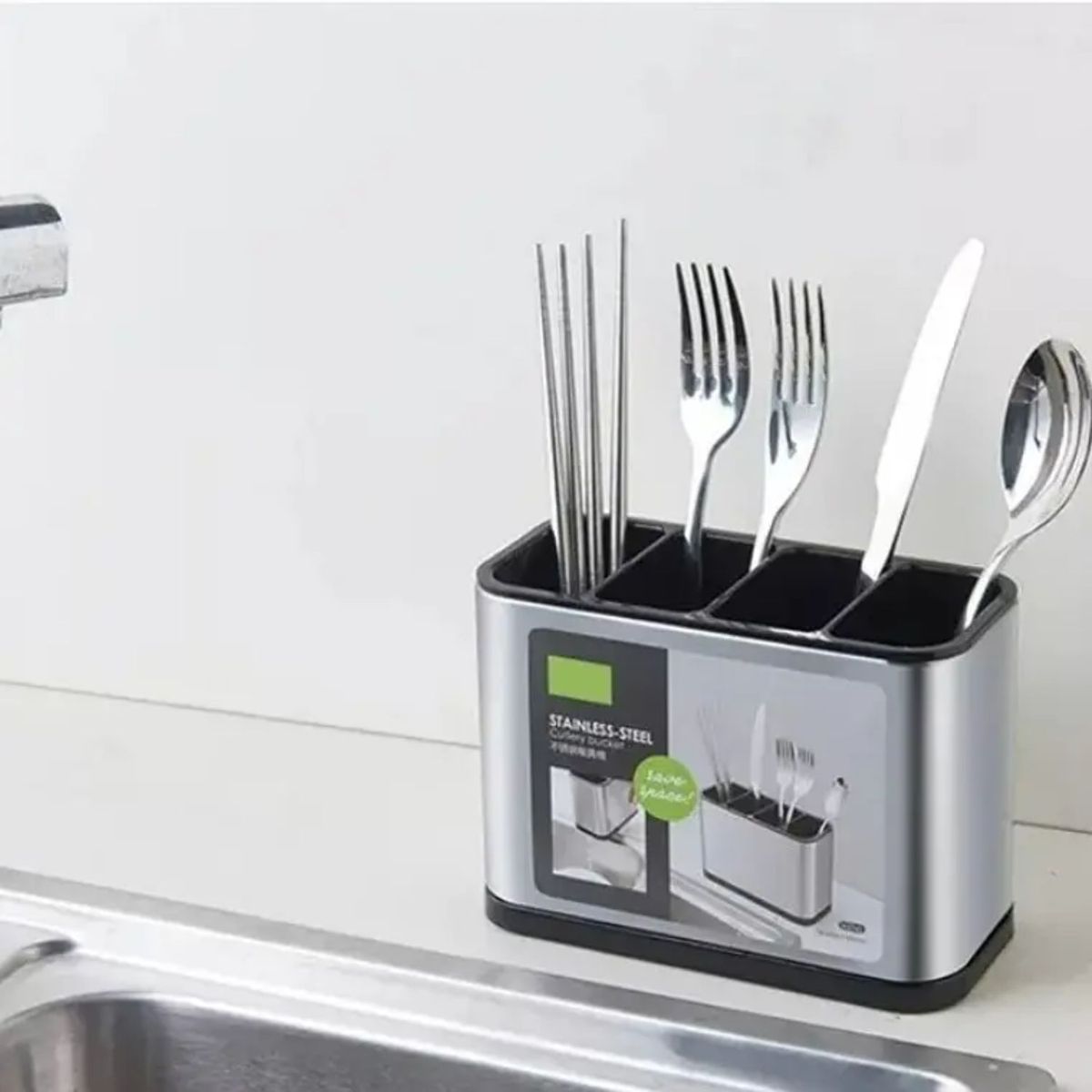 GENERICO - Escurridor Cubiertos Utensilios Cocina Acero Inoxidable
