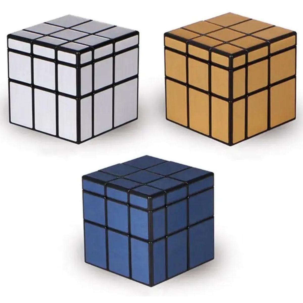 GENERICO - Cubo Rubik 3x3 Espejo Profesional Azul