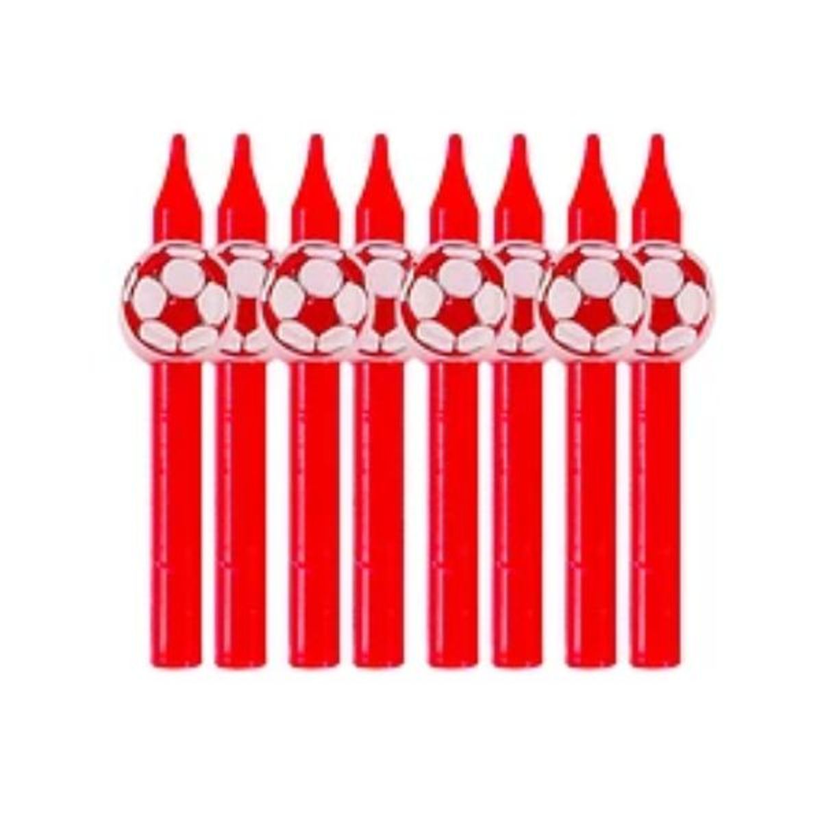 GENERICO - Set de velas futbol color aleatorio 8unidades