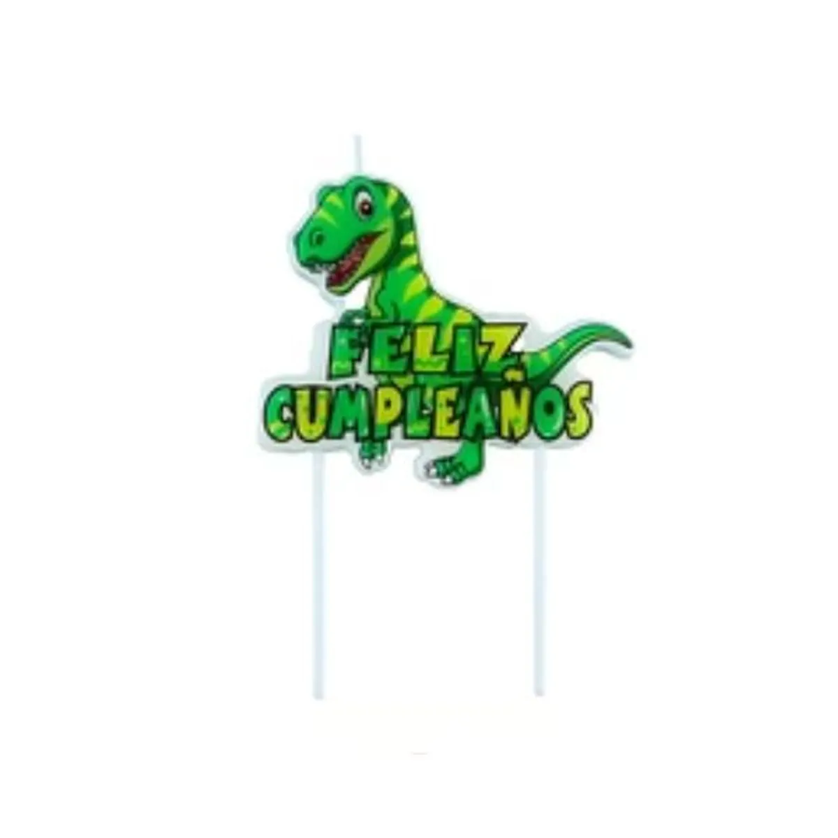 GENERICO - Vela Dinosaurio feliz cumpleaños 10x11cm