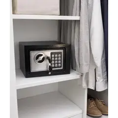 GENERICO - Caja de seguridad con clave digital y llave 23cm negra