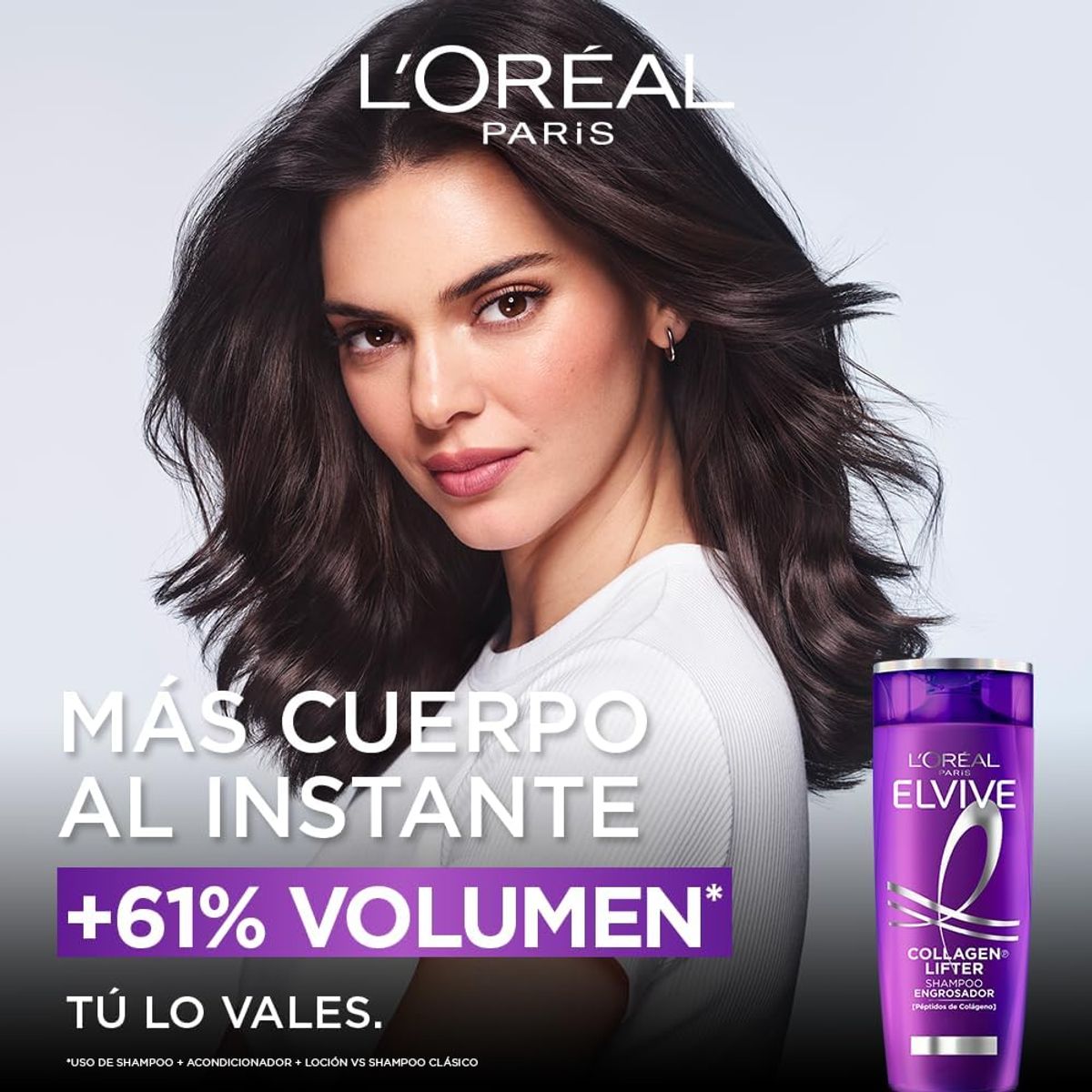 LOREAL PARIS - Kit Rutina Capilar Completa Elvive Colageno Lifter L'Oreal Paris Shampoo Acondicionador y Locion Rellenadora 3 Productos