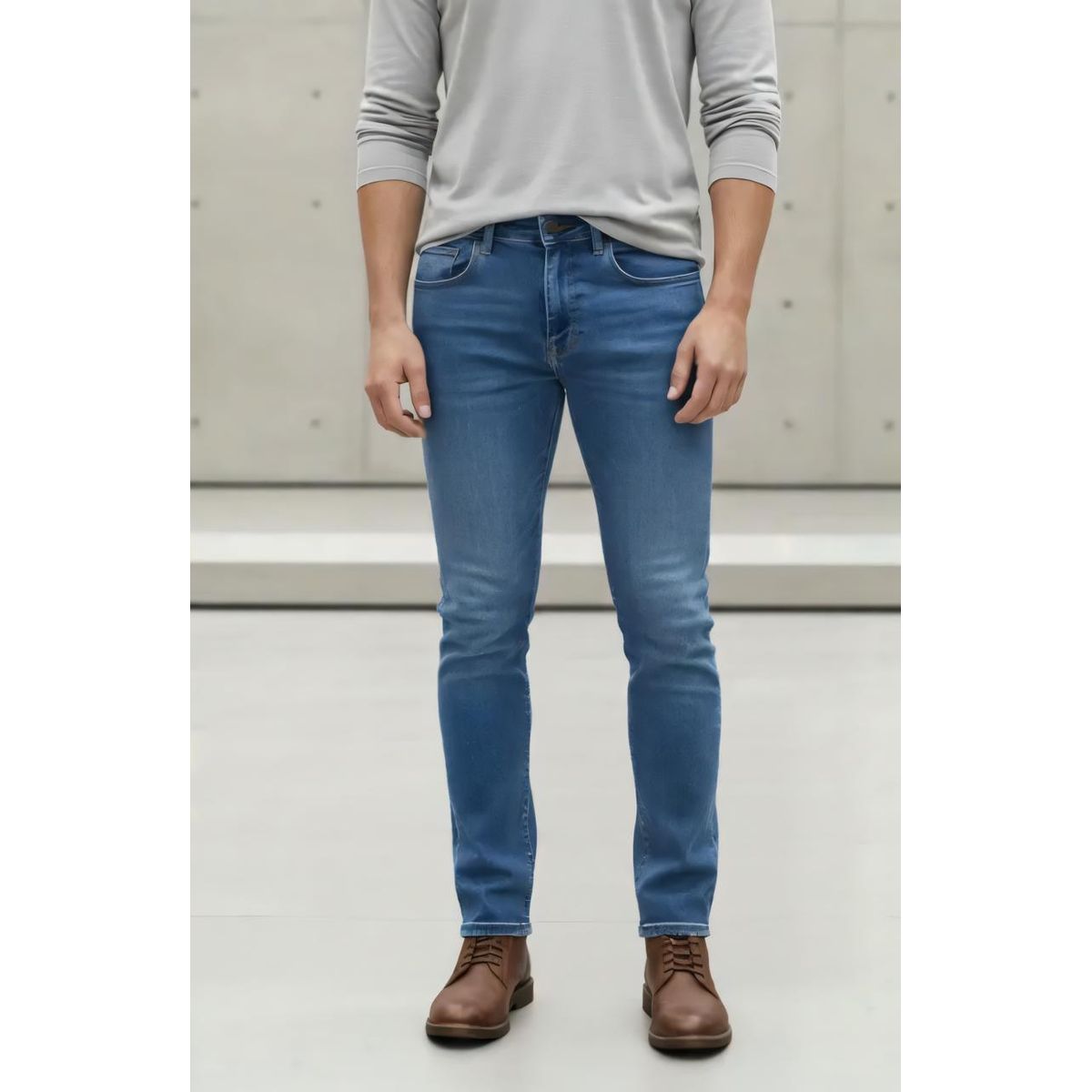 BLUE MOUNTAIN - Pantalón Jeans Hombre slim Elasticado