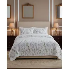 GENERICO - CUBRECAMA QUILT CON SHERPA PLAZA Y MEDIA 180 X 230 CM