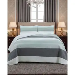 GENERICO - CUBRECAMA QUILT CON SHERPA PLAZA Y MEDIA 180 X 230 CM