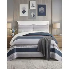 GENERICO - CUBRECAMA QUILT CON SHERPA 2 PLAZA 230 CM X 250 CM