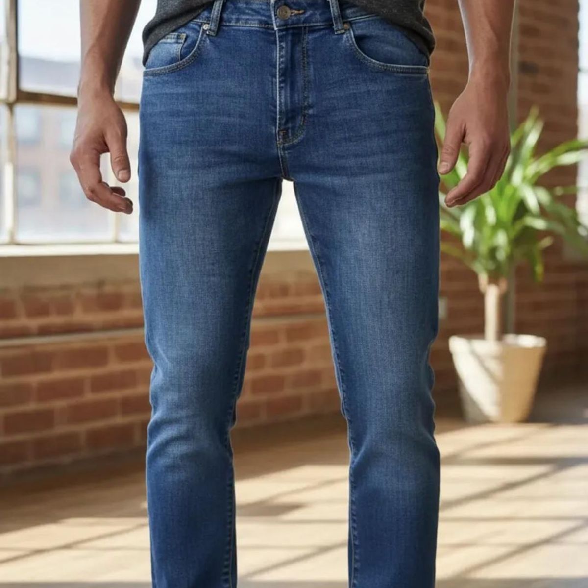 BLUE MOUNTAIN - Pantalón Jeans Hombre slim Elasticado