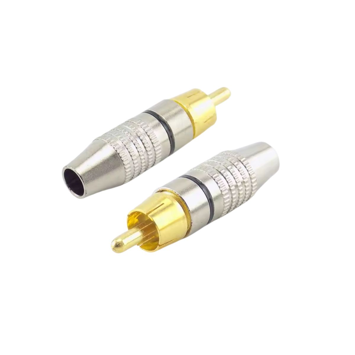 GENERICO - Conector RCA Metálico Sin Soldadura para Cable de Audio