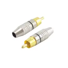 GENERICO - Conector RCA Metálico Sin Soldadura para Cable de Audio