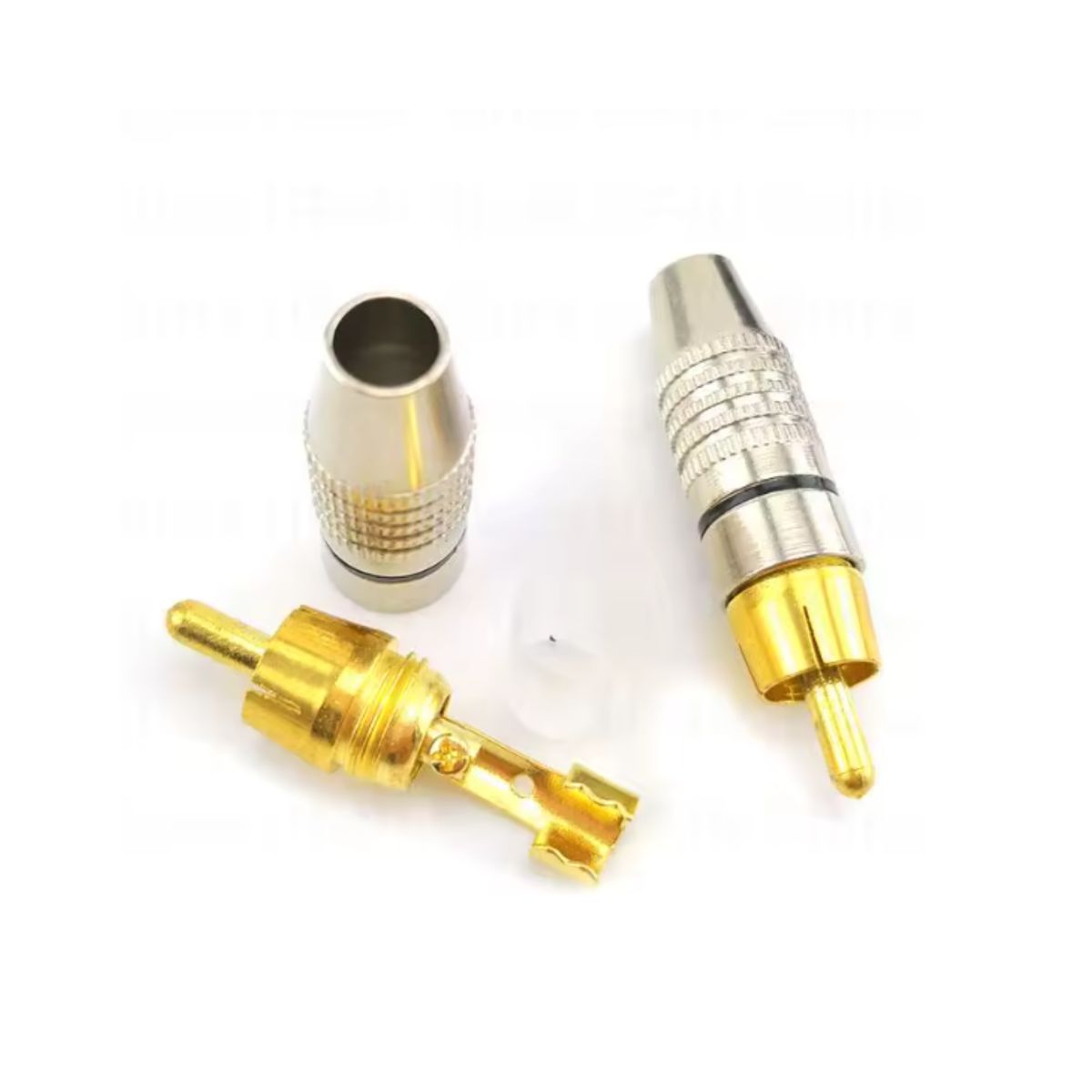 GENERICO - Conector RCA Metálico Sin Soldadura para Cable de Audio