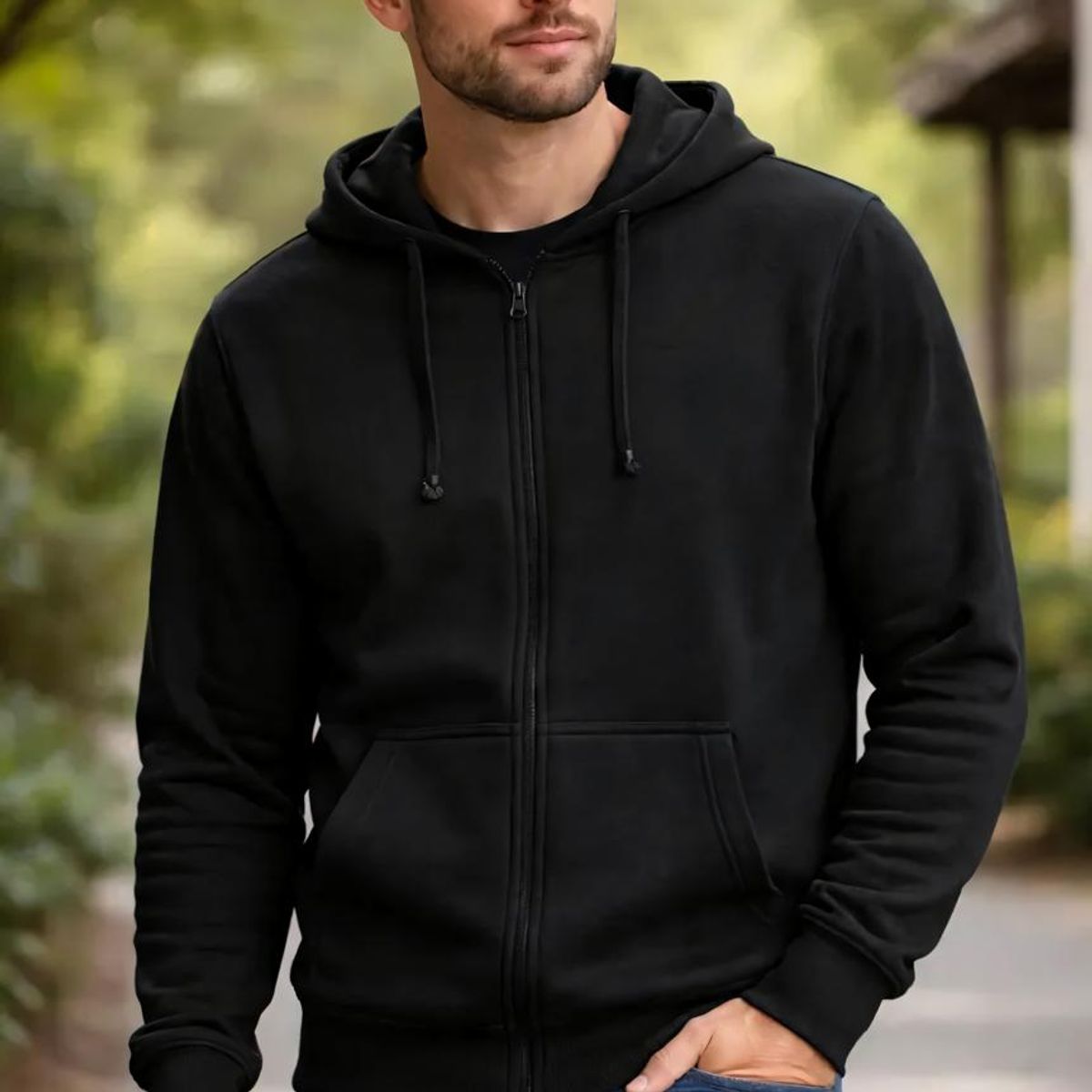 BLUE MOUNTAIN - Polerón Canguro Hombre Con Cierre Tallas especiales 2x 3xl 4xl