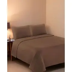 GENERICO - Sábana de Polar Ultra Suave Máxima Calidez y Confort Marron 2 plazas