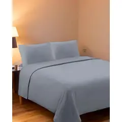 GENERICO - Sábana de Polar Ultra Suave Máxima Calidez y Confort Gris 2 plazas