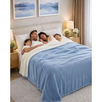 FRAZADA CON CHIPORRO ELEGANTE KING 230X250cm Celeste