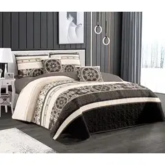 GENERICO - Quilt de Verano King plazas Beige con Diseño AM005
