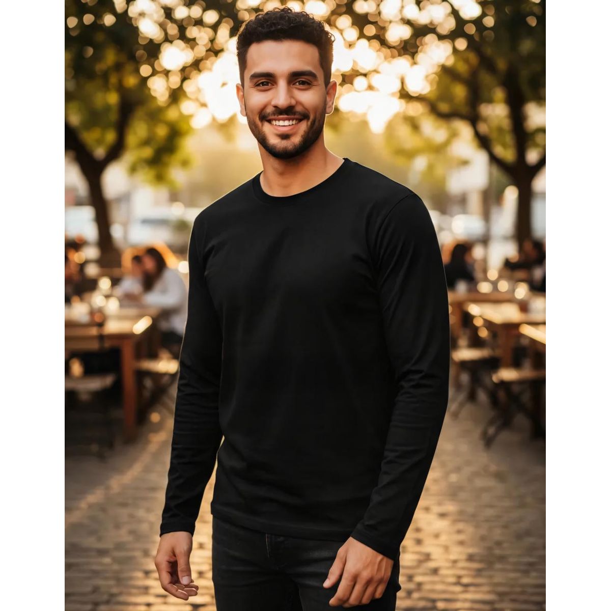 BLUE MOUNTAIN - Polo Manga Larga Hombre Casual Ligera
