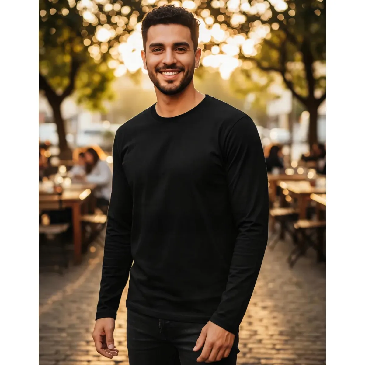 BLUE MOUNTAIN - Polo Manga Larga Hombre Casual Ligera