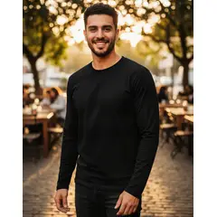 BLUE MOUNTAIN - Polo Manga Larga Hombre Casual Ligera