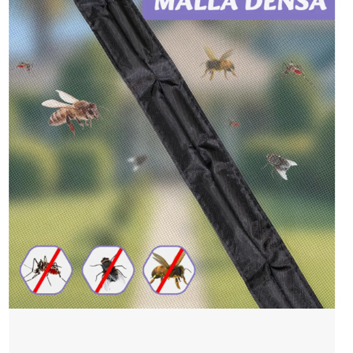GENERICO - Cortina Para Puerta Mosquitera Magnetica 90 X 210 Cm