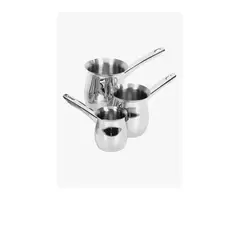 GENERICO - Set 3 Ollas Lecheras Acero Inolxidable Para Café Té Milk Pot