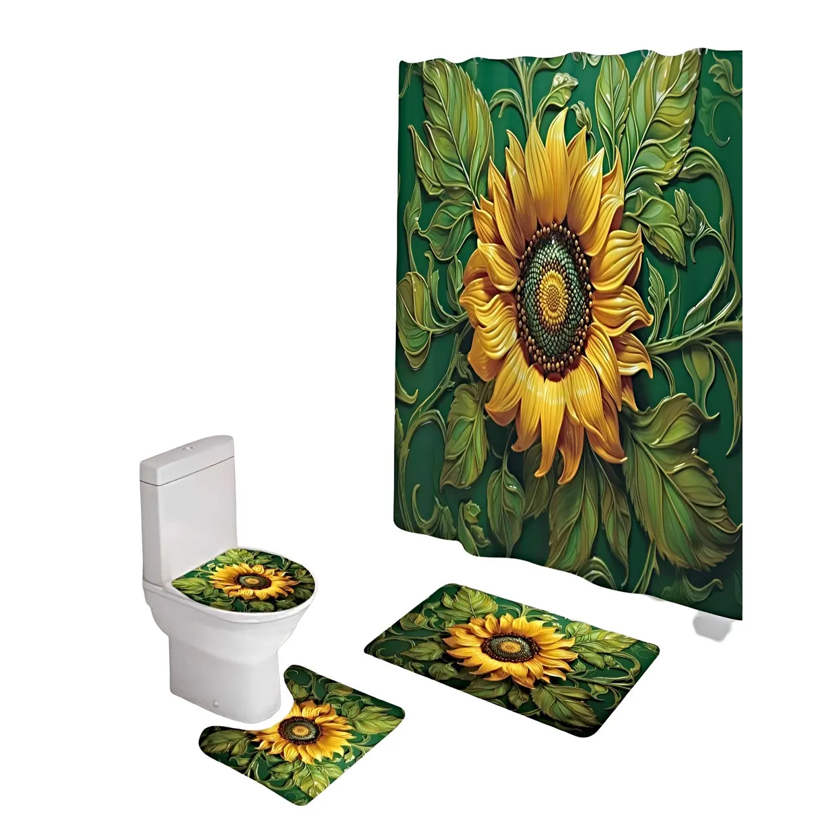 GENERICO - SET DE BAÑO COMPLETO MODELOS UNICOS 4 PIEZAS S02