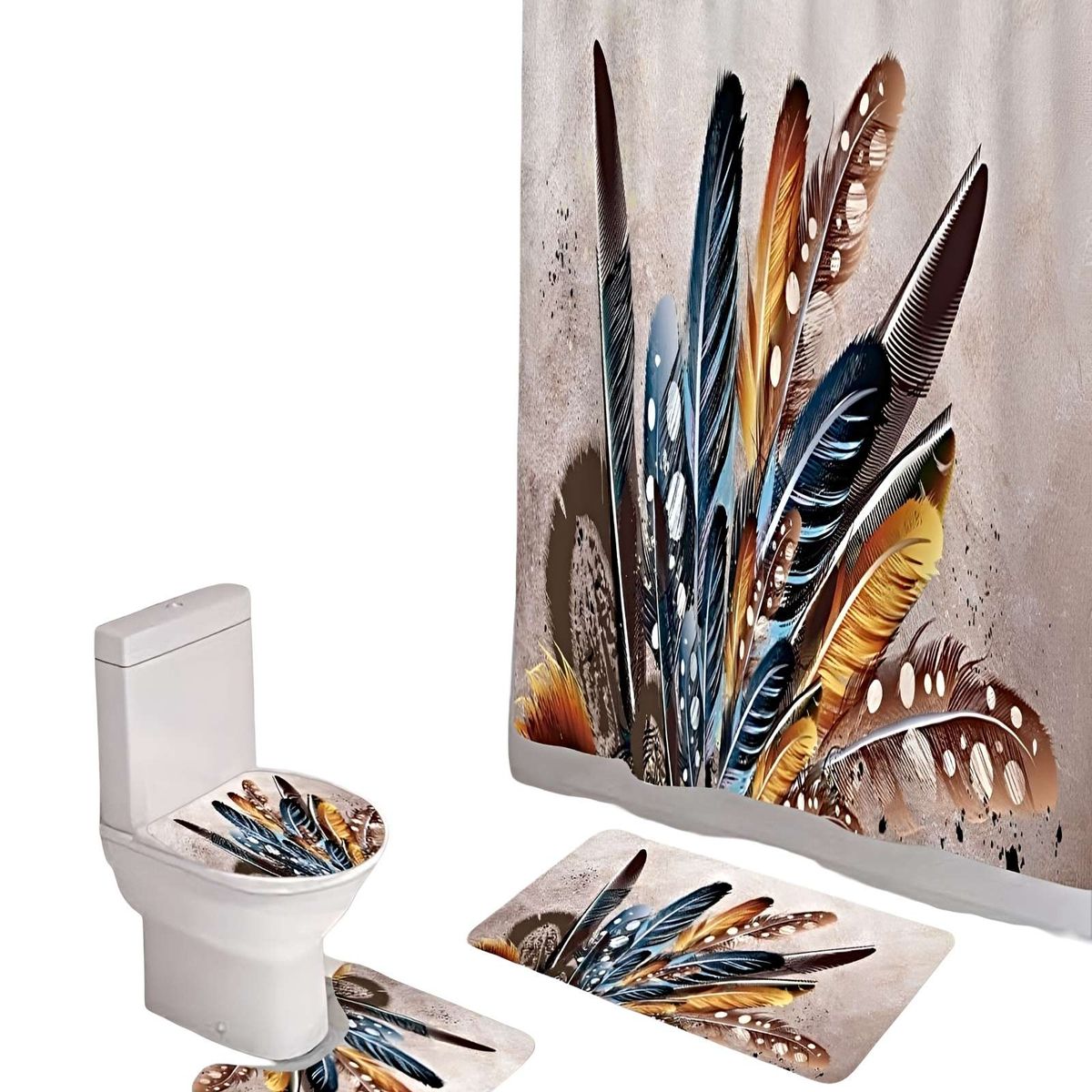 GENERICO - SET DE BAÑO COMPLETO MODELOS UNICOS 4 PIEZAS S03