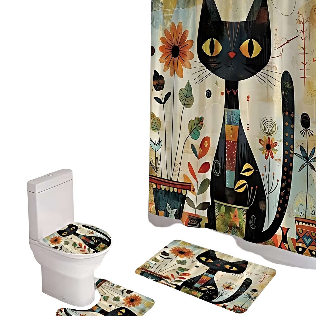 GENERICO - SET DE BAÑO COMPLETO MODELOS UNICOS 4 PIEZAS S10