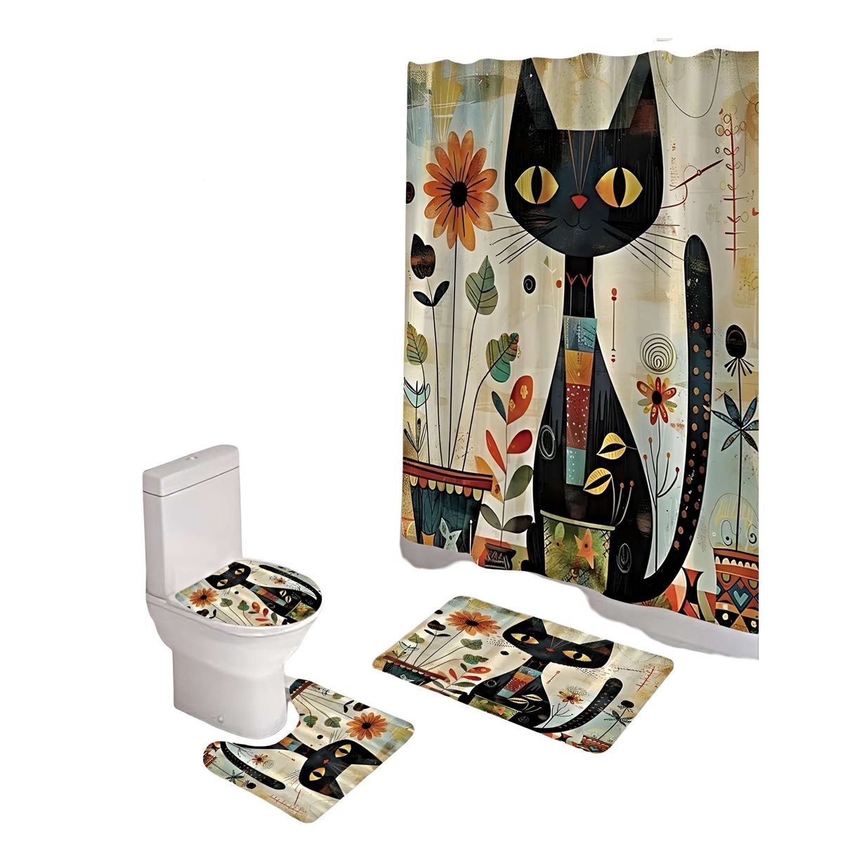 GENERICO - SET DE BAÑO COMPLETO MODELOS UNICOS 4 PIEZAS S10