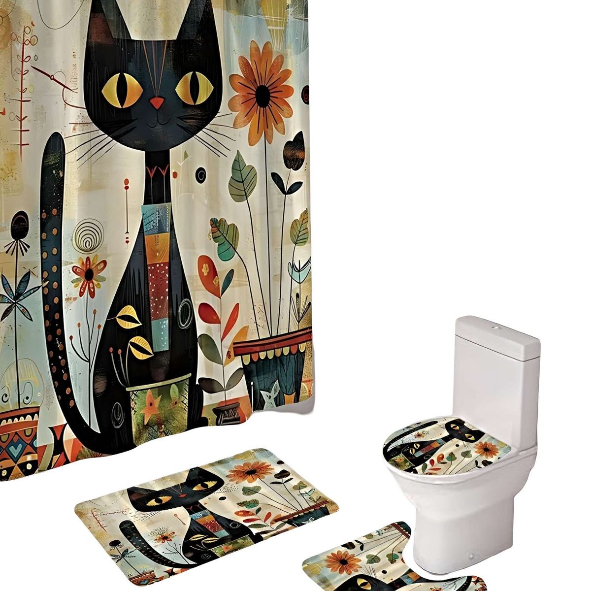 GENERICO - SET DE BAÑO COMPLETO MODELOS UNICOS 4 PIEZAS S10