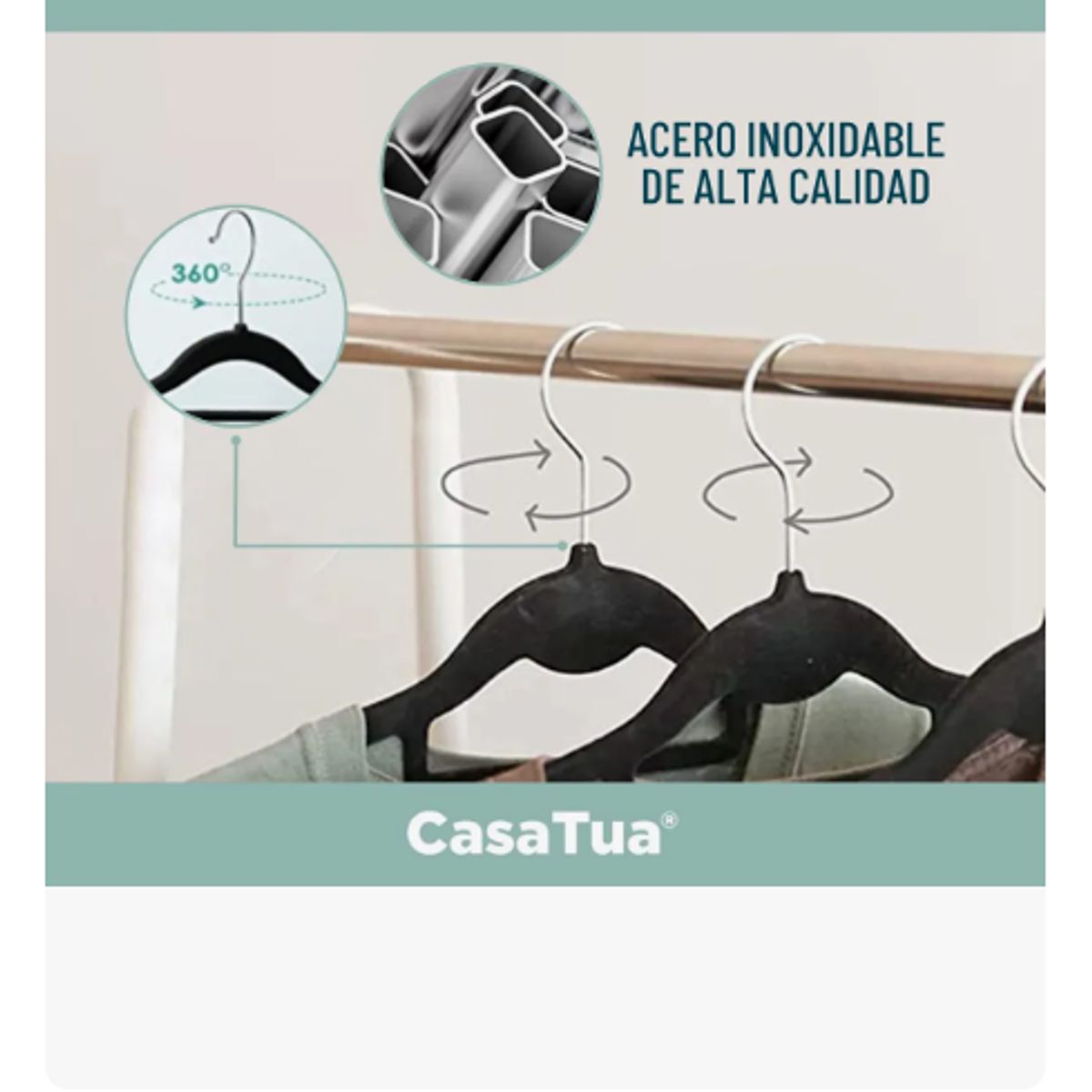GENERICO - Colgadores de ropa set 50 terciopelo antideslizante