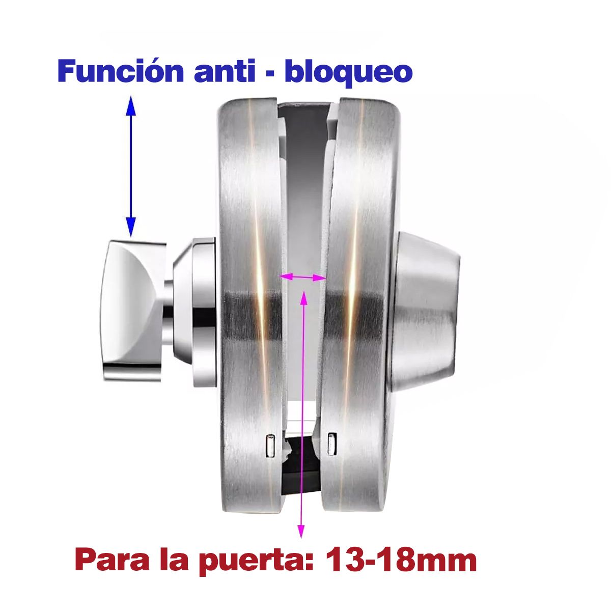 WUWAWDOGA - Cerradura De Puerta Vidrio Pernos Doble De Acero Inoxidable