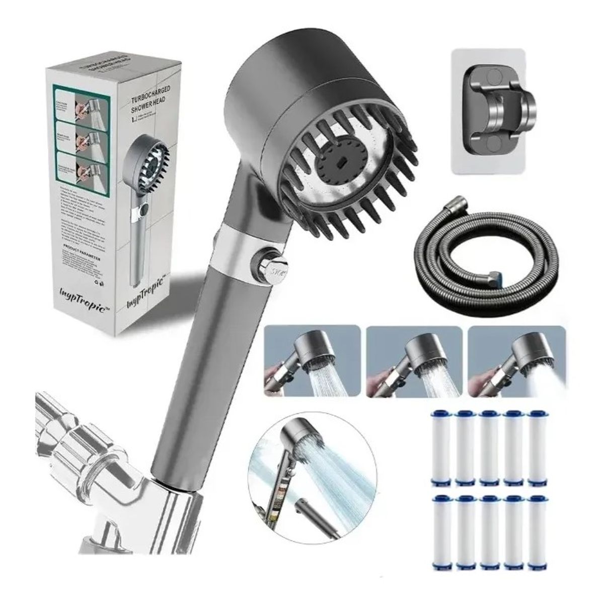 WUWAWDOGA - Cabezal Ducha Telefono Alta Presion Con Filtro Ajustable