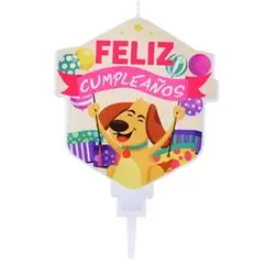 GENERICO - Vela feliz cumpleaños de perrito 8x11cm