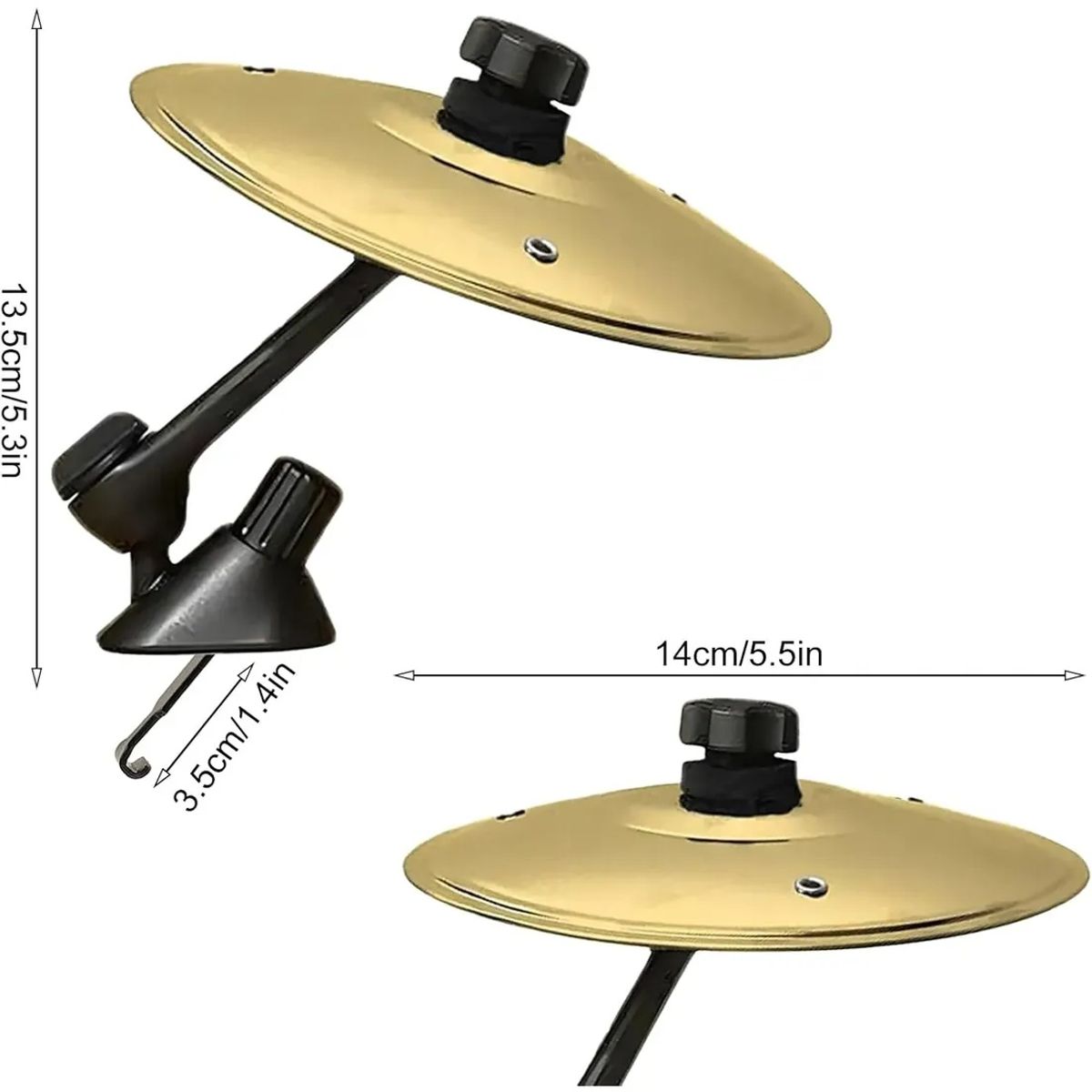 KUANGYE - Car Crash Cymbal Mini Platillos Bateria De Choque De Auto Dorado