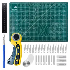 WUWAWDOGA - Base Tabla Tapete Corte Verde Tabla Salvacorte A3 Con Cortad