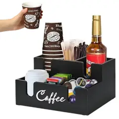 KUANGYE - Organizador Dispensador Acrílico Para De Te Capsulas Nespresso Y Vasos Café 6 compartimentos